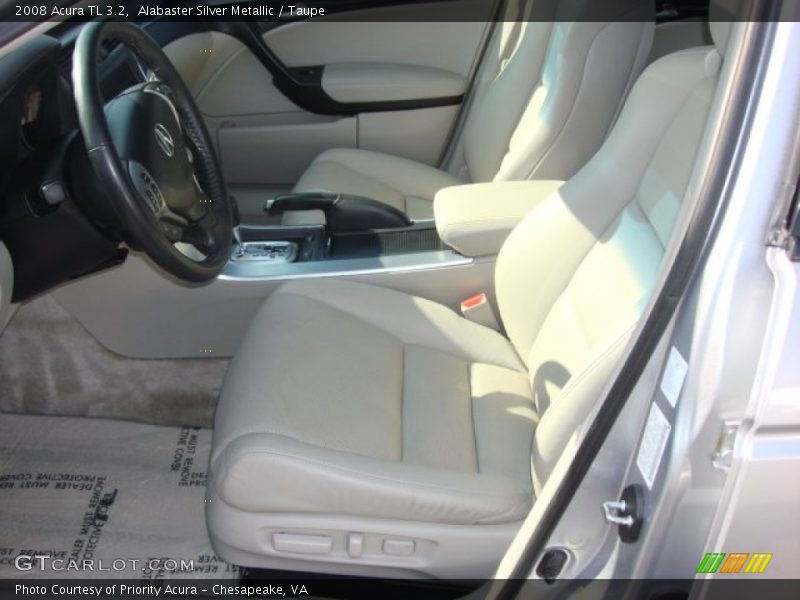 Alabaster Silver Metallic / Taupe 2008 Acura TL 3.2