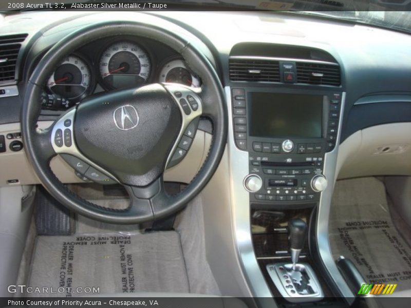 Alabaster Silver Metallic / Taupe 2008 Acura TL 3.2