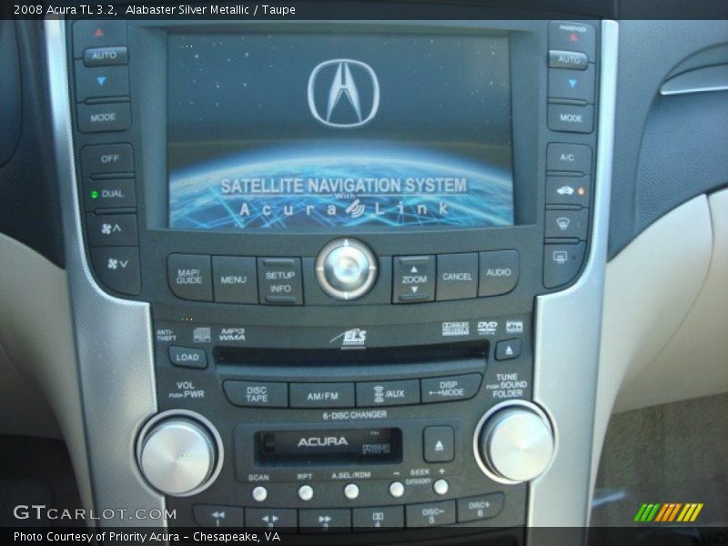 Alabaster Silver Metallic / Taupe 2008 Acura TL 3.2