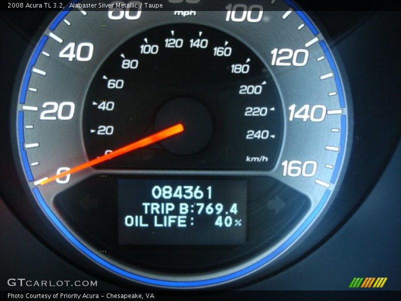 Alabaster Silver Metallic / Taupe 2008 Acura TL 3.2