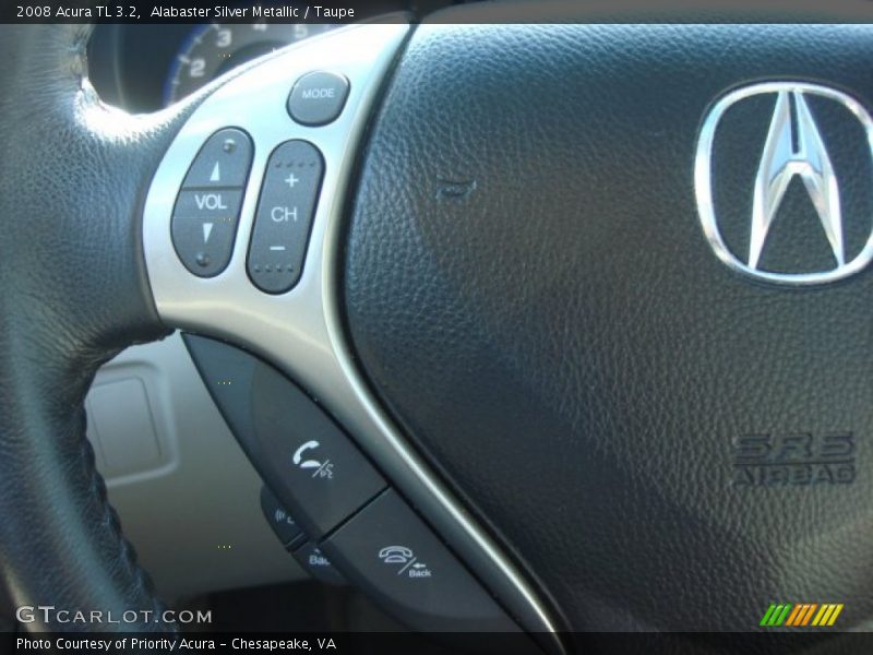 Alabaster Silver Metallic / Taupe 2008 Acura TL 3.2