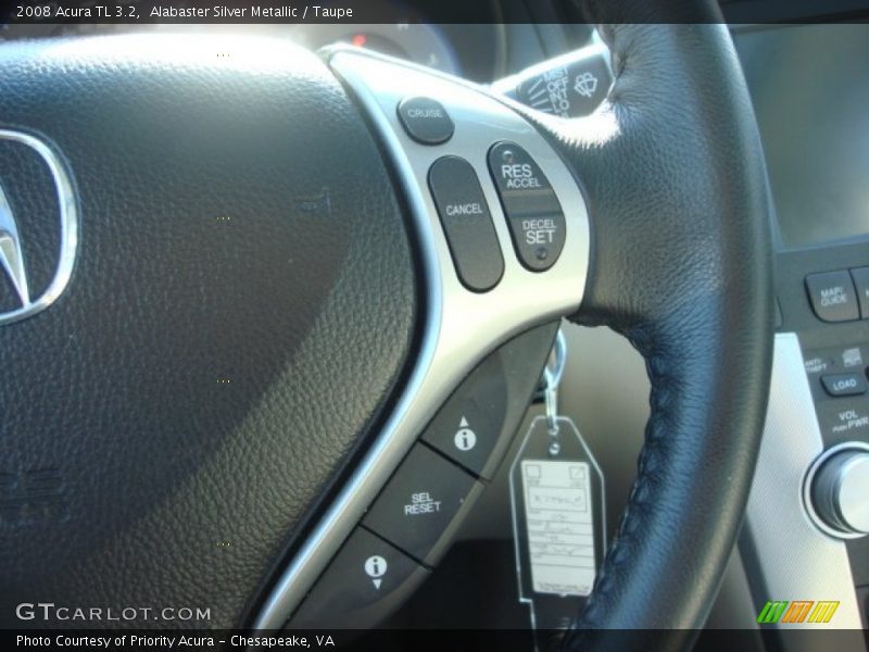 Alabaster Silver Metallic / Taupe 2008 Acura TL 3.2