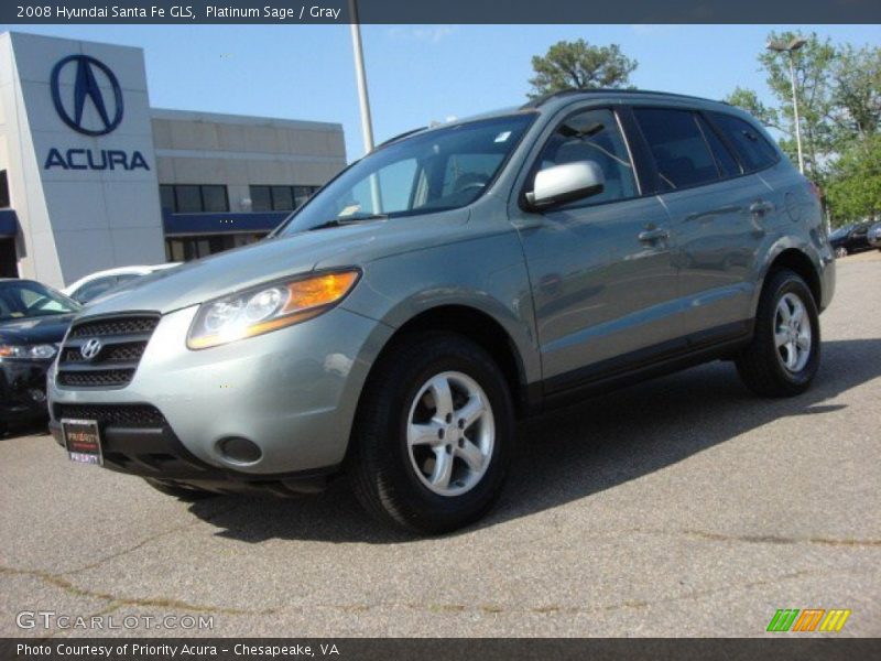 Platinum Sage / Gray 2008 Hyundai Santa Fe GLS