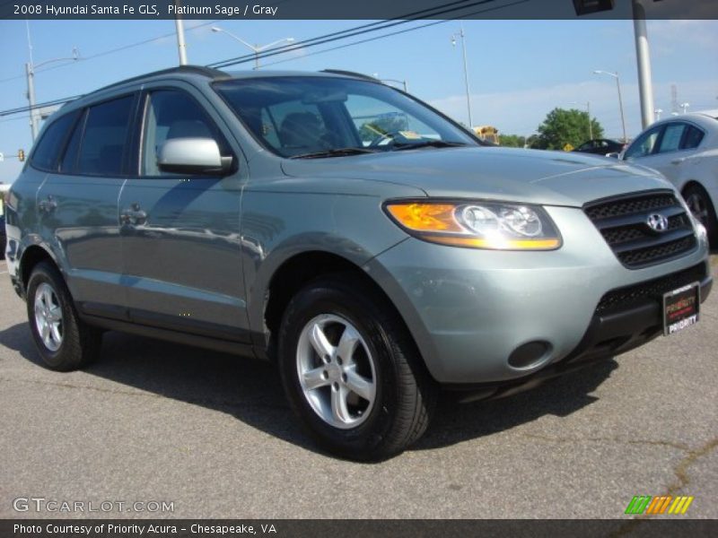 Platinum Sage / Gray 2008 Hyundai Santa Fe GLS