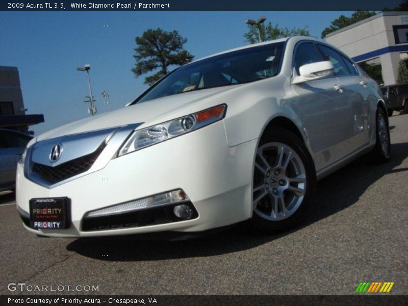 White Diamond Pearl / Parchment 2009 Acura TL 3.5