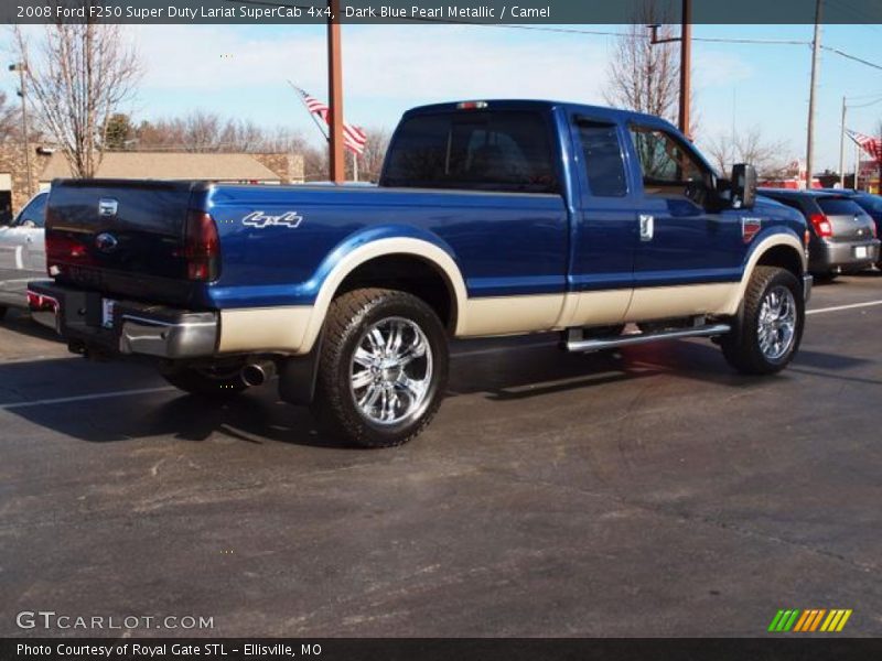 Dark Blue Pearl Metallic / Camel 2008 Ford F250 Super Duty Lariat SuperCab 4x4
