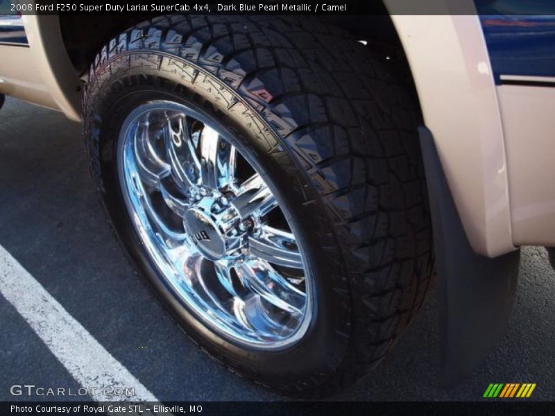 Dark Blue Pearl Metallic / Camel 2008 Ford F250 Super Duty Lariat SuperCab 4x4