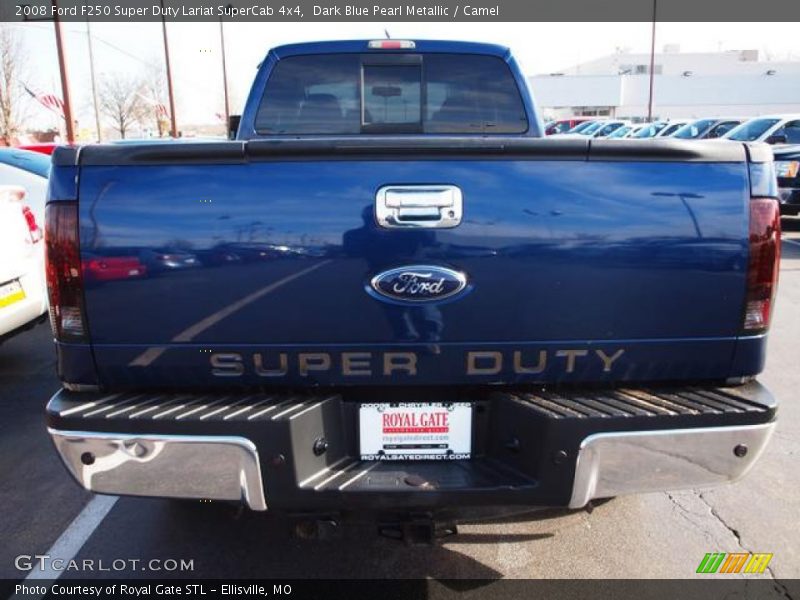 Dark Blue Pearl Metallic / Camel 2008 Ford F250 Super Duty Lariat SuperCab 4x4