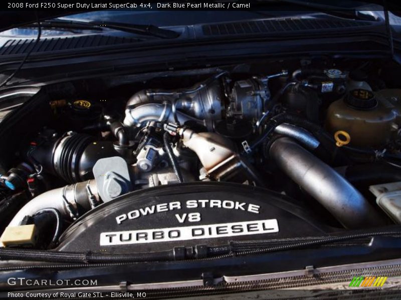 Dark Blue Pearl Metallic / Camel 2008 Ford F250 Super Duty Lariat SuperCab 4x4