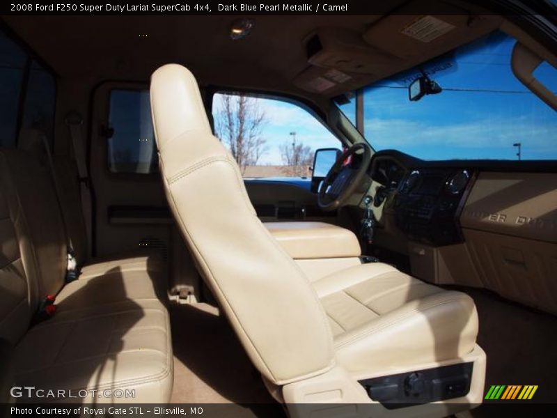 Dark Blue Pearl Metallic / Camel 2008 Ford F250 Super Duty Lariat SuperCab 4x4