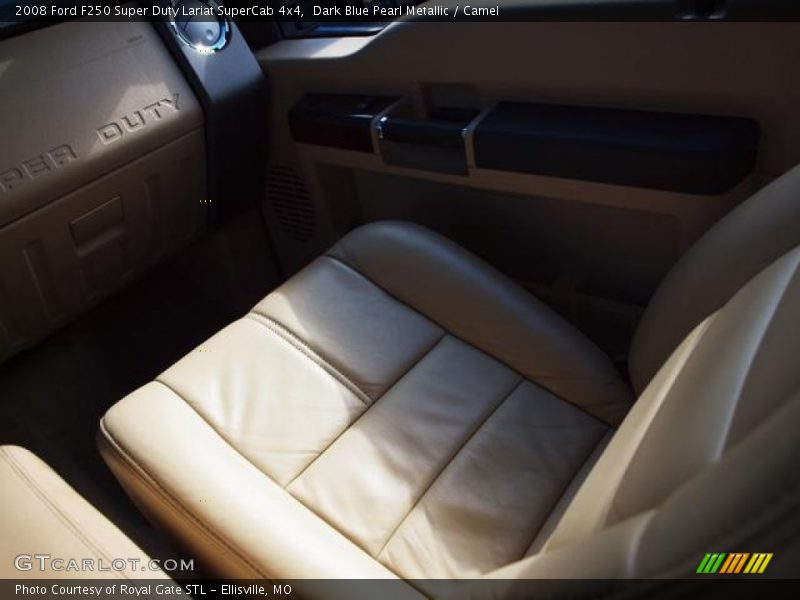 Dark Blue Pearl Metallic / Camel 2008 Ford F250 Super Duty Lariat SuperCab 4x4