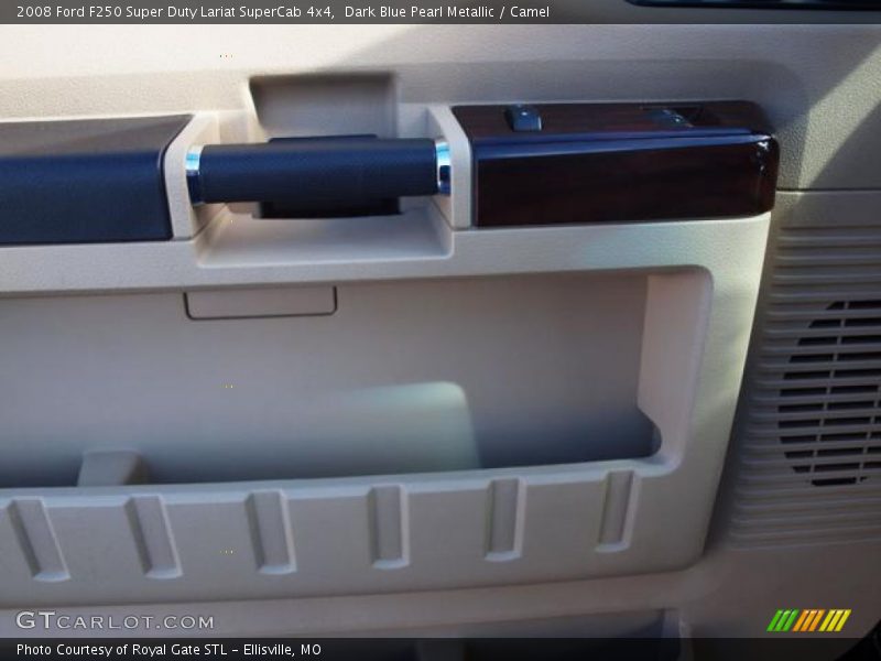 Dark Blue Pearl Metallic / Camel 2008 Ford F250 Super Duty Lariat SuperCab 4x4
