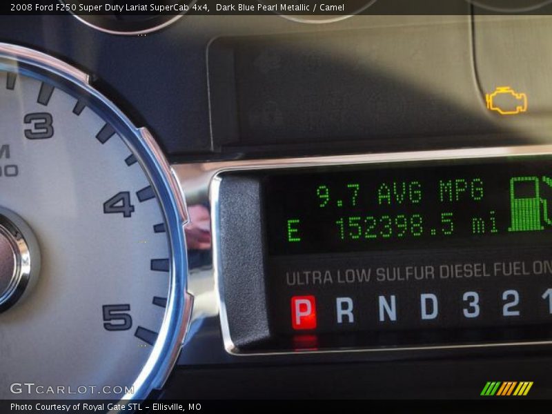 Dark Blue Pearl Metallic / Camel 2008 Ford F250 Super Duty Lariat SuperCab 4x4