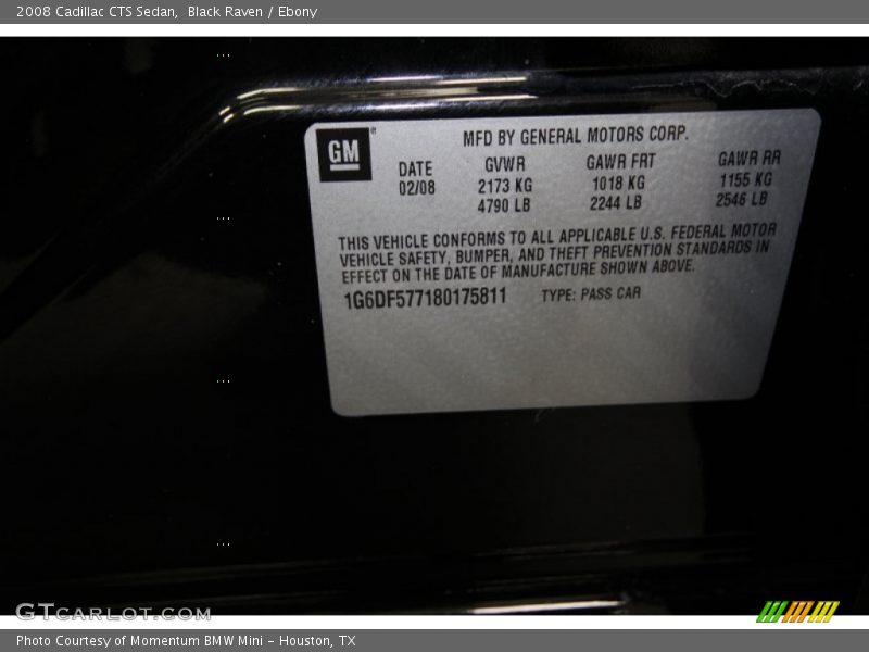 Black Raven / Ebony 2008 Cadillac CTS Sedan