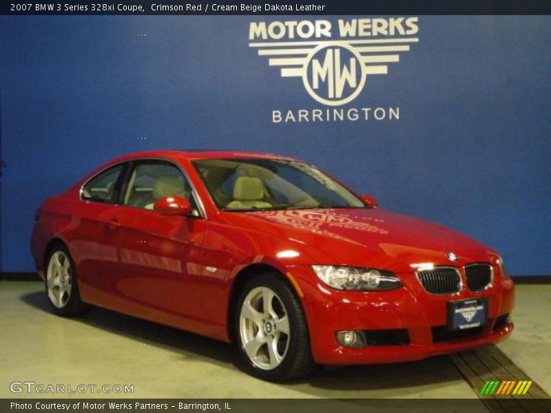 Crimson Red / Cream Beige Dakota Leather 2007 BMW 3 Series 328xi Coupe