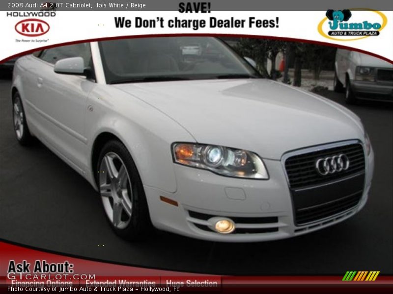 Ibis White / Beige 2008 Audi A4 2.0T Cabriolet