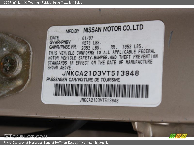 Pebble Beige Metallic / Beige 1997 Infiniti I 30 Touring
