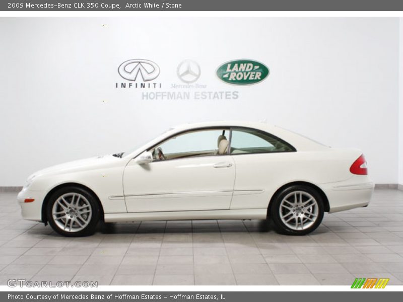 Arctic White / Stone 2009 Mercedes-Benz CLK 350 Coupe