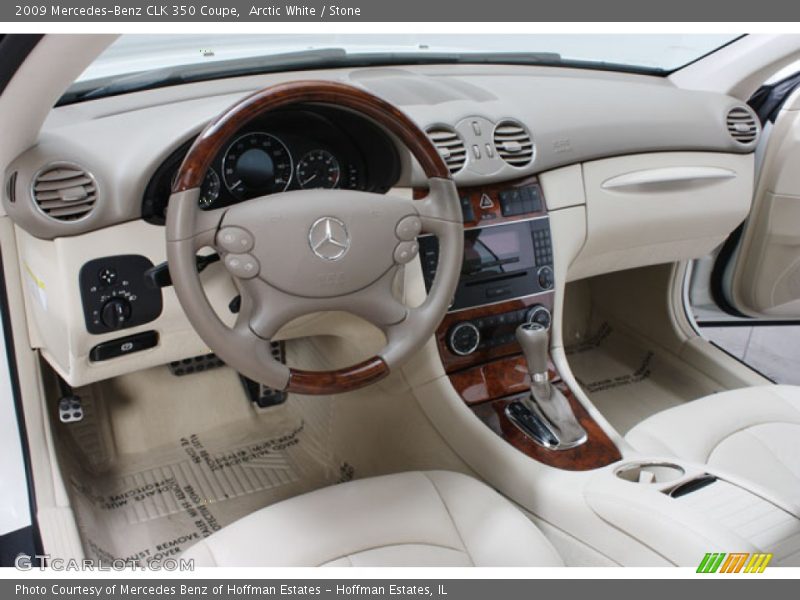 Arctic White / Stone 2009 Mercedes-Benz CLK 350 Coupe