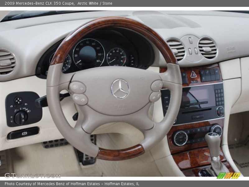 Arctic White / Stone 2009 Mercedes-Benz CLK 350 Coupe