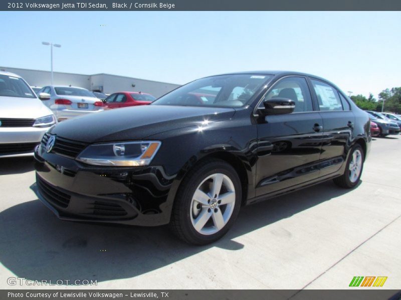 Black / Cornsilk Beige 2012 Volkswagen Jetta TDI Sedan