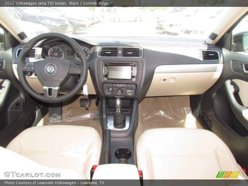 Black / Cornsilk Beige 2012 Volkswagen Jetta TDI Sedan