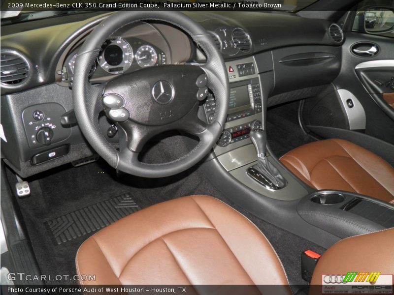 Palladium Silver Metallic / Tobacco Brown 2009 Mercedes-Benz CLK 350 Grand Edition Coupe