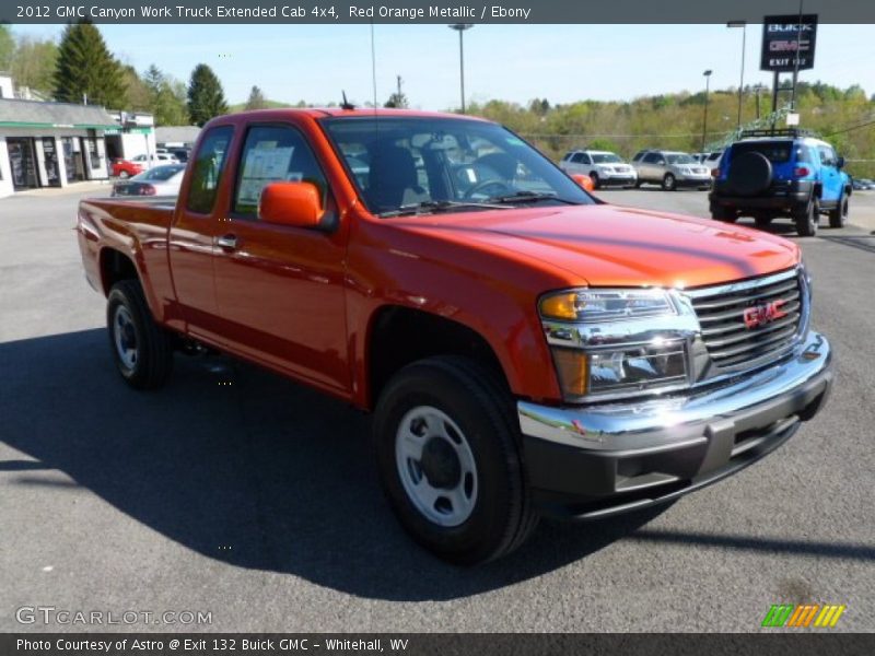 Red Orange Metallic / Ebony 2012 GMC Canyon Work Truck Extended Cab 4x4