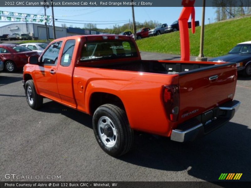 Red Orange Metallic / Ebony 2012 GMC Canyon Work Truck Extended Cab 4x4