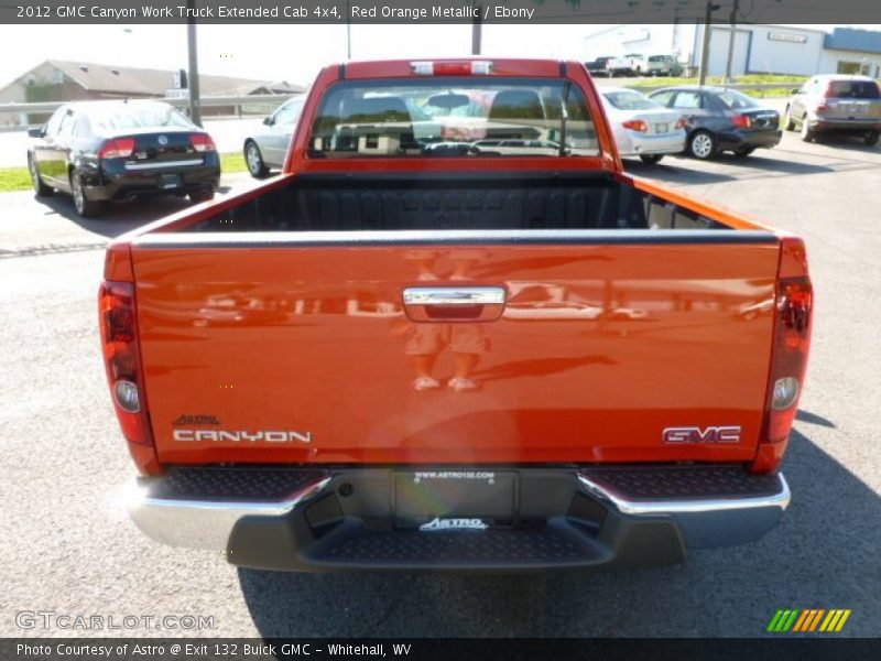 Red Orange Metallic / Ebony 2012 GMC Canyon Work Truck Extended Cab 4x4
