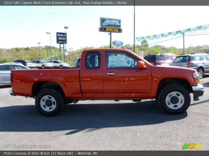 Red Orange Metallic / Ebony 2012 GMC Canyon Work Truck Extended Cab 4x4