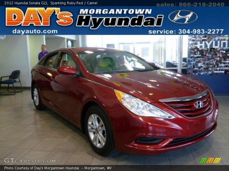Sparkling Ruby Red / Camel 2012 Hyundai Sonata GLS