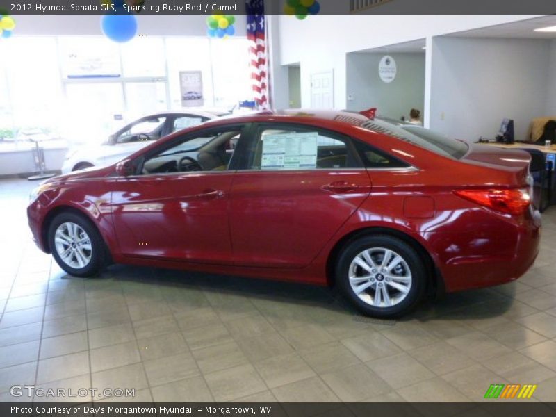 Sparkling Ruby Red / Camel 2012 Hyundai Sonata GLS