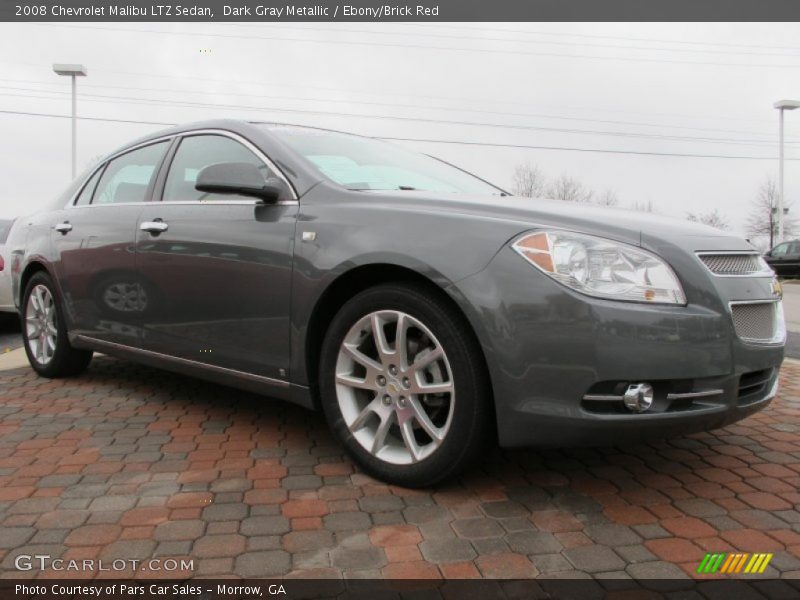 Dark Gray Metallic / Ebony/Brick Red 2008 Chevrolet Malibu LTZ Sedan