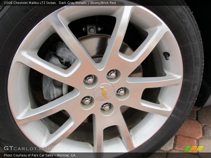 Dark Gray Metallic / Ebony/Brick Red 2008 Chevrolet Malibu LTZ Sedan