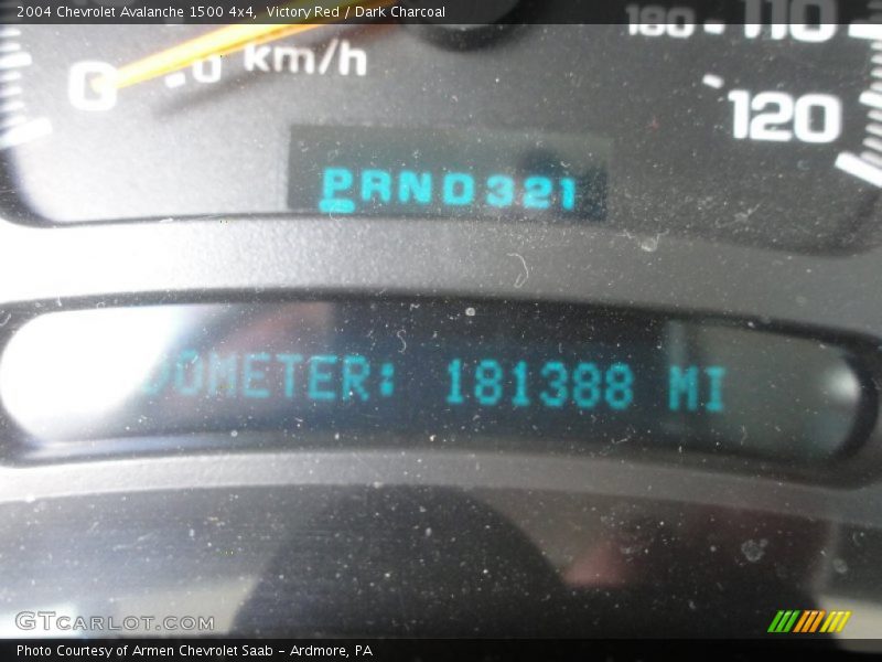 Victory Red / Dark Charcoal 2004 Chevrolet Avalanche 1500 4x4