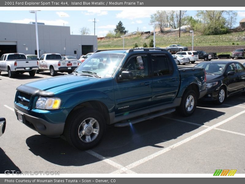 Island Blue Metallic / Medium Prairie Tan 2001 Ford Explorer Sport Trac 4x4