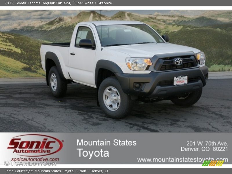 Super White / Graphite 2012 Toyota Tacoma Regular Cab 4x4