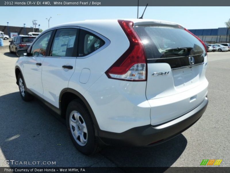 White Diamond Pearl / Beige 2012 Honda CR-V EX 4WD