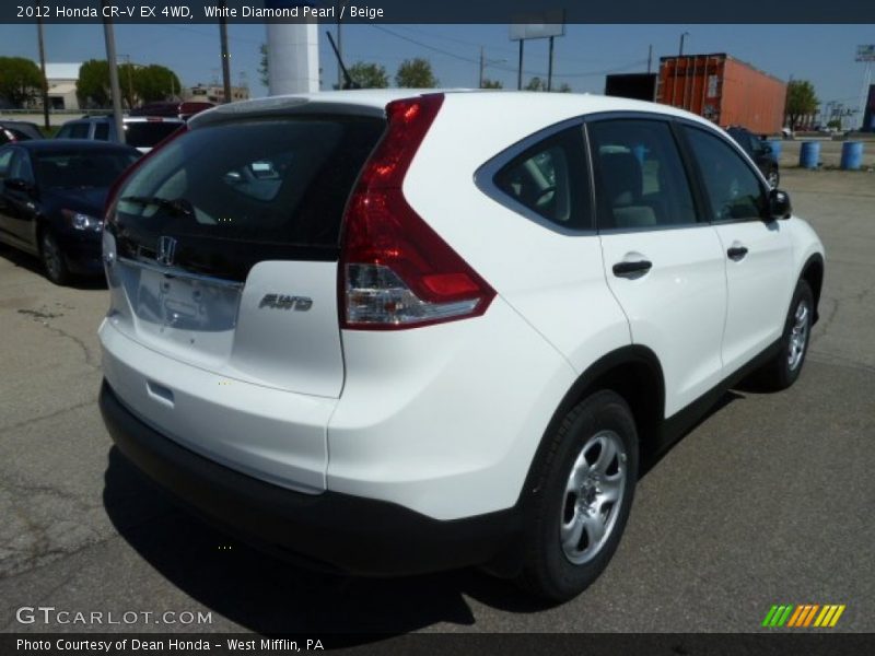White Diamond Pearl / Beige 2012 Honda CR-V EX 4WD