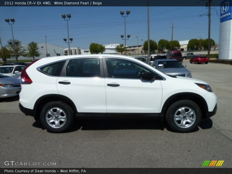 White Diamond Pearl / Beige 2012 Honda CR-V EX 4WD