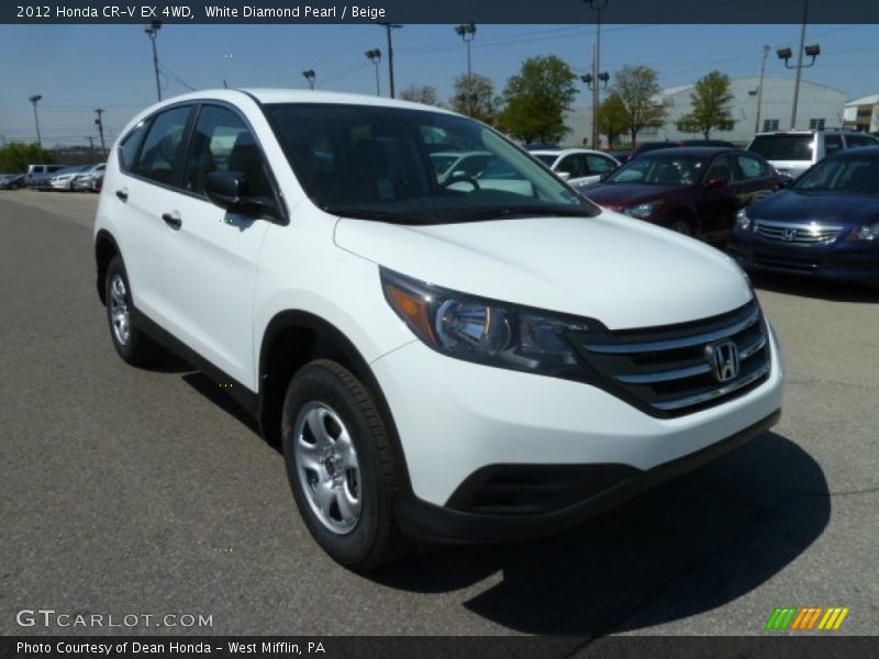 White Diamond Pearl / Beige 2012 Honda CR-V EX 4WD