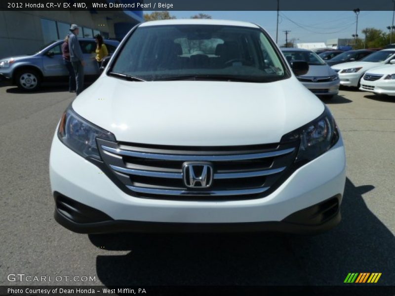 White Diamond Pearl / Beige 2012 Honda CR-V EX 4WD