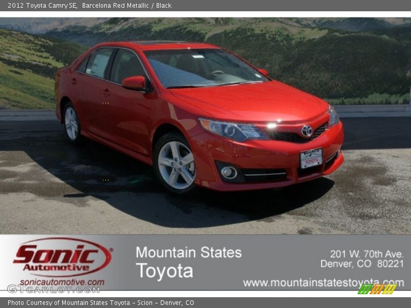 Barcelona Red Metallic / Black 2012 Toyota Camry SE