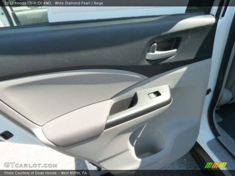 White Diamond Pearl / Beige 2012 Honda CR-V EX 4WD