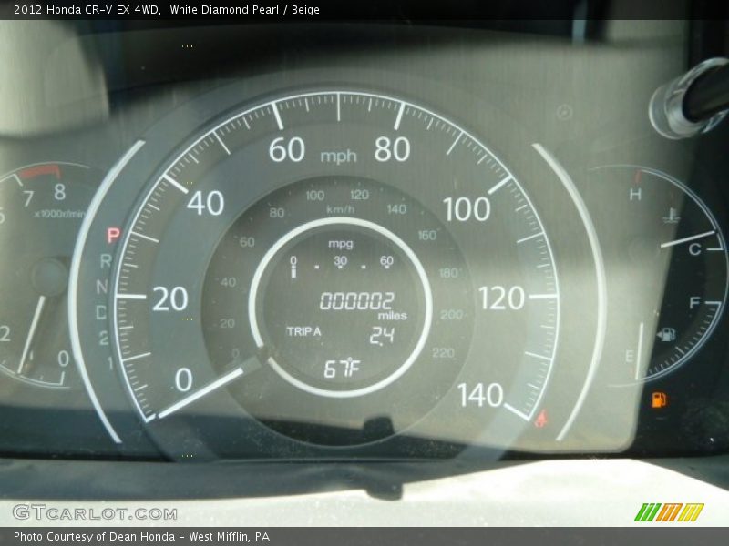 White Diamond Pearl / Beige 2012 Honda CR-V EX 4WD