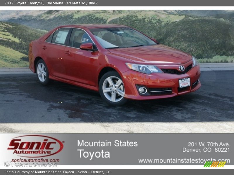 Barcelona Red Metallic / Black 2012 Toyota Camry SE