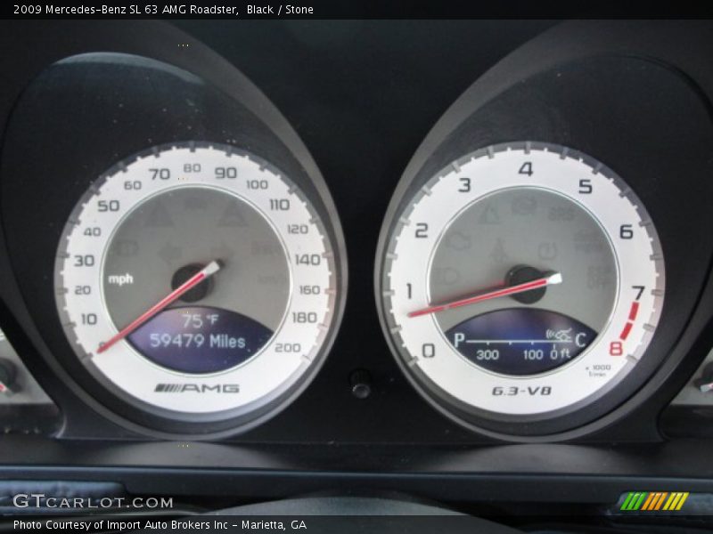 Black / Stone 2009 Mercedes-Benz SL 63 AMG Roadster