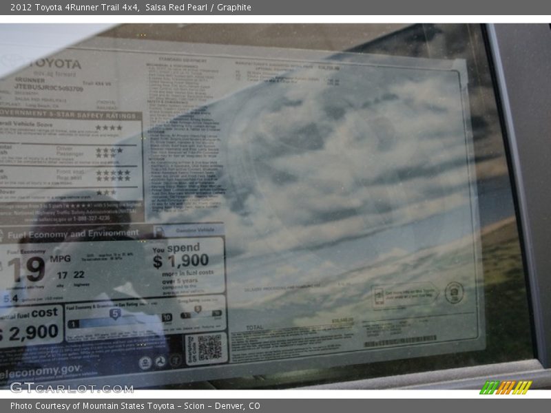 Salsa Red Pearl / Graphite 2012 Toyota 4Runner Trail 4x4