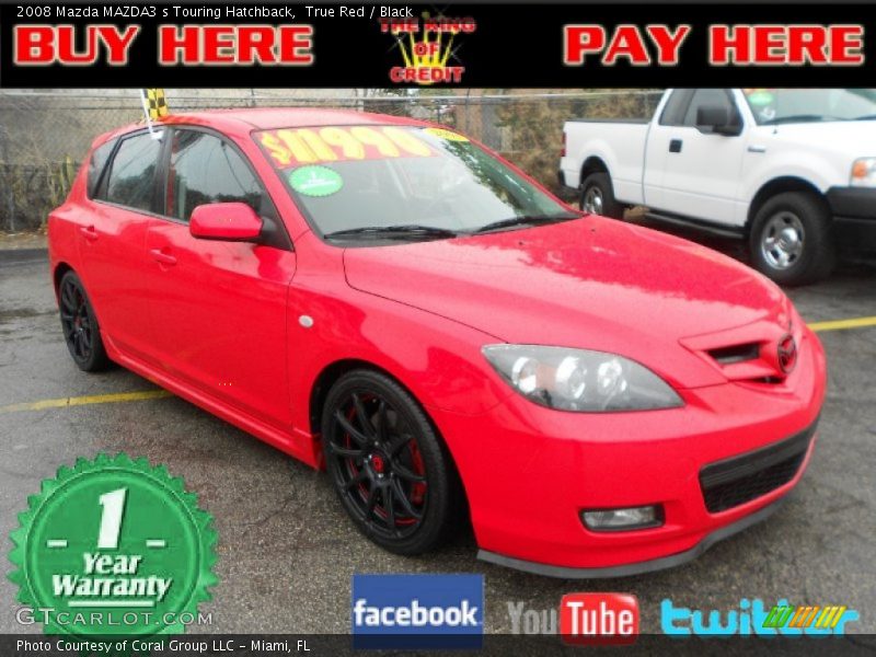 True Red / Black 2008 Mazda MAZDA3 s Touring Hatchback